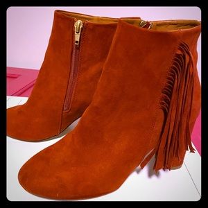 Rust orange ankle boots